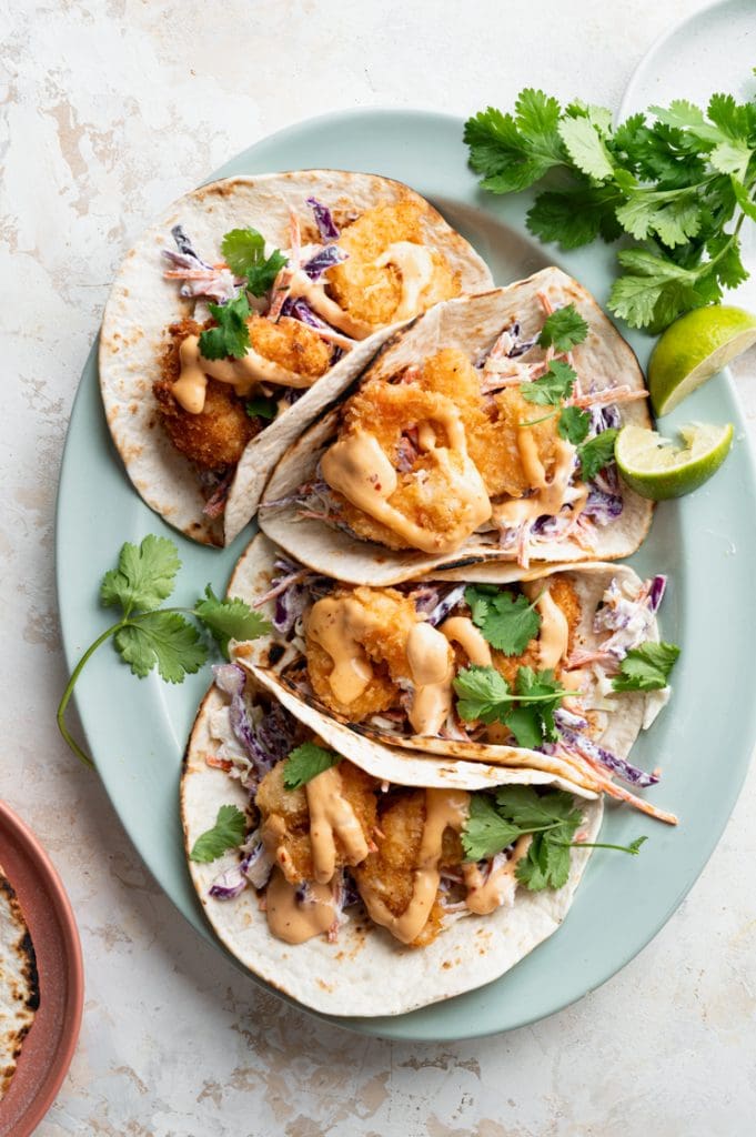 Krokante garnalen taco’s - Food from ClaudNine