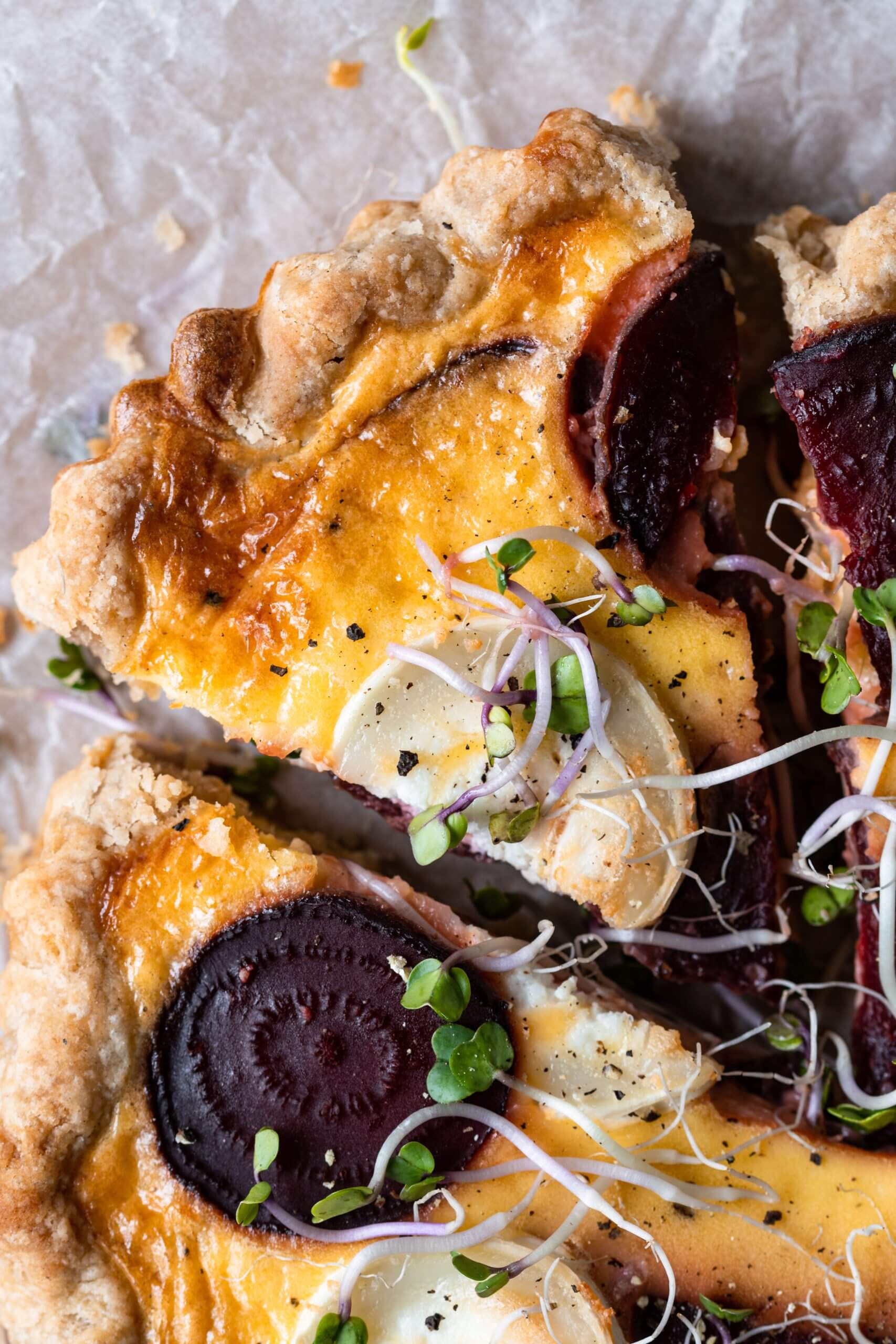 Quiche met bieten en geitenkaas