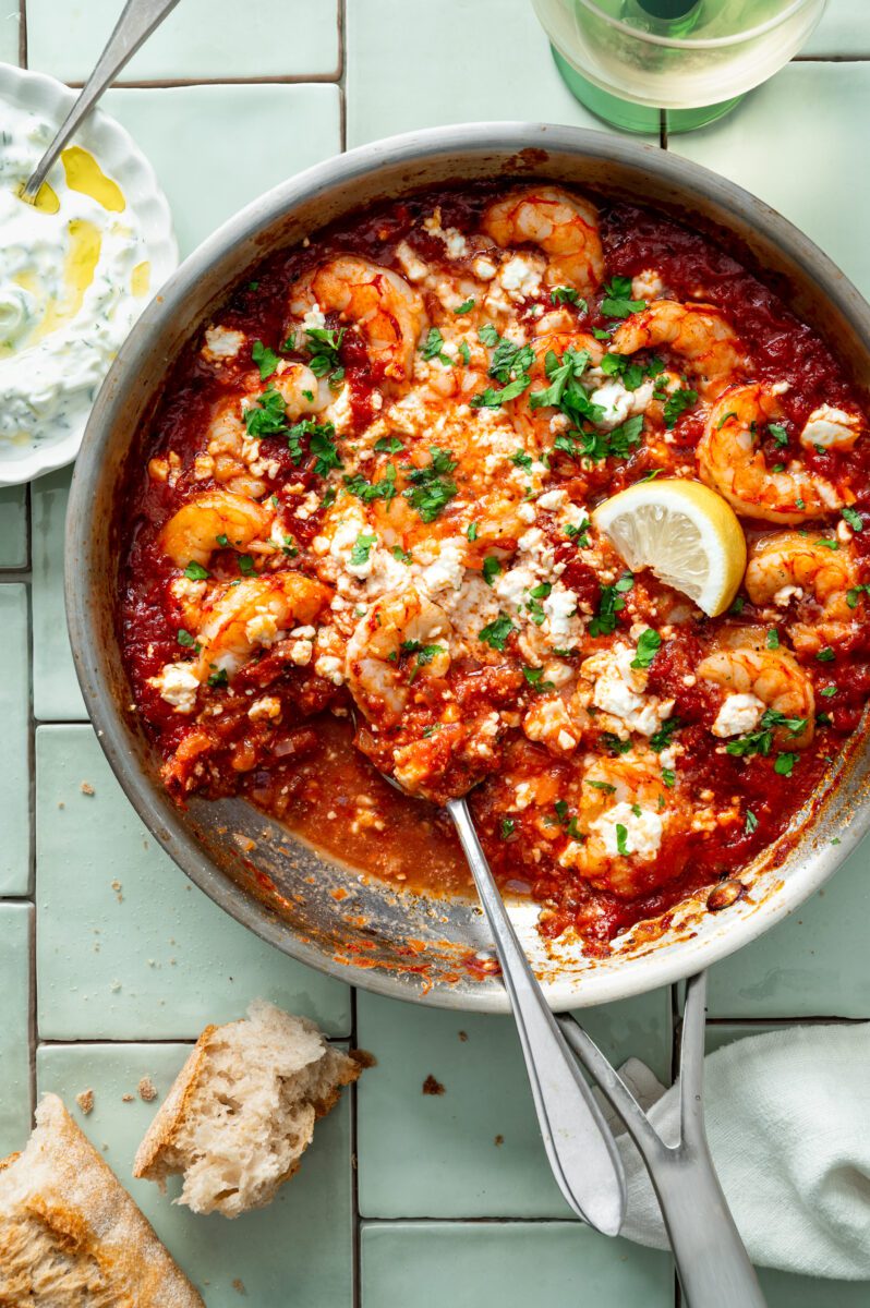 Garnalen saganaki